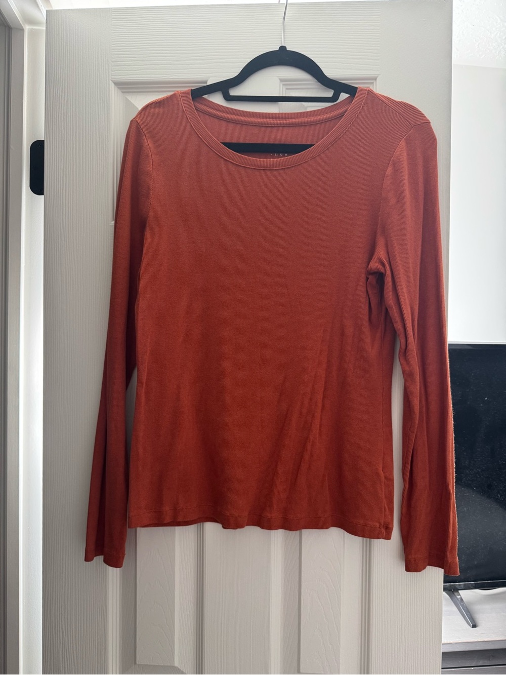 a new day Long-Sleeve Crewneck Top in Rust Orange